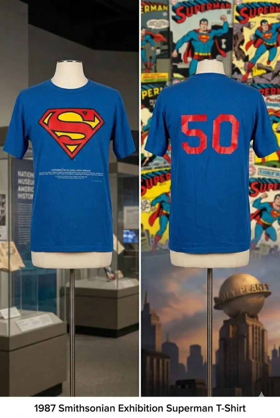 Vintage 1987 DC Comics Superman Smithsonian Museum USA Made XL Graphic T Shirt